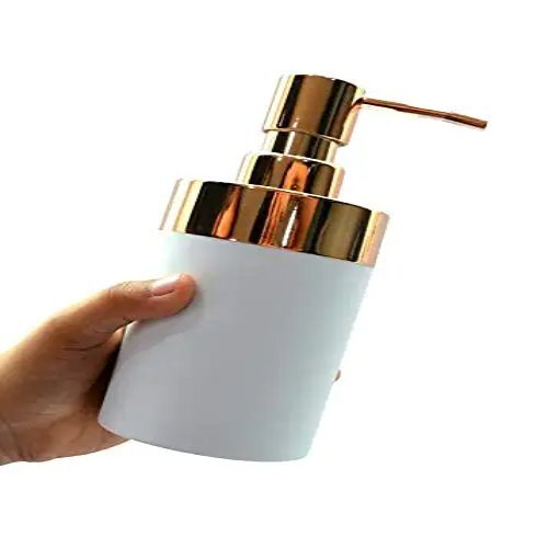 Elegant White Resin Liquid Soap Dispenser - 6x9 Inches, Matte Finish | Handcrafted Unique Design, Easy to Refill, Ideal for Home and Commercial Use