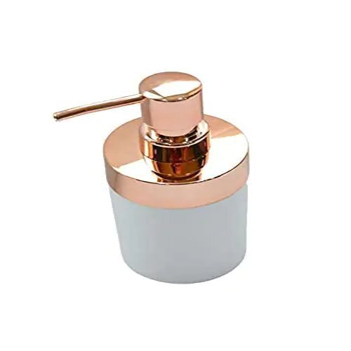 Elegant White Resin Liquid Soap Dispenser - 6x9 Inches, Matte Finish | Handcrafted Unique Design, Easy To Refill, Ideal For Home And Commercial Use