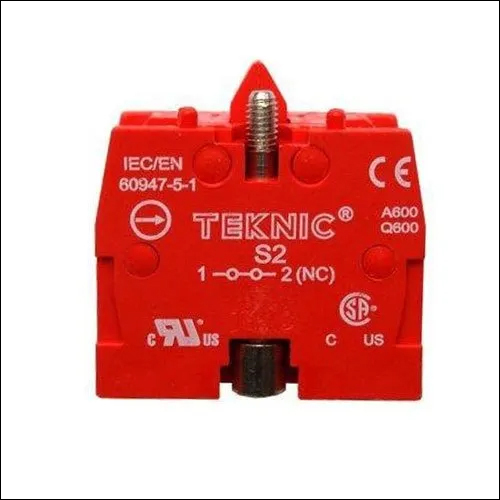 Teknic Push Button Contact Element - Plastic Material, Voltage 220-240v , Rated Frequency 50-60hz, Versatile Push Button Type