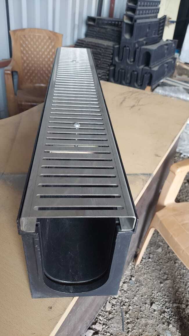 Polished Stainless Steel Floor Channel Drain