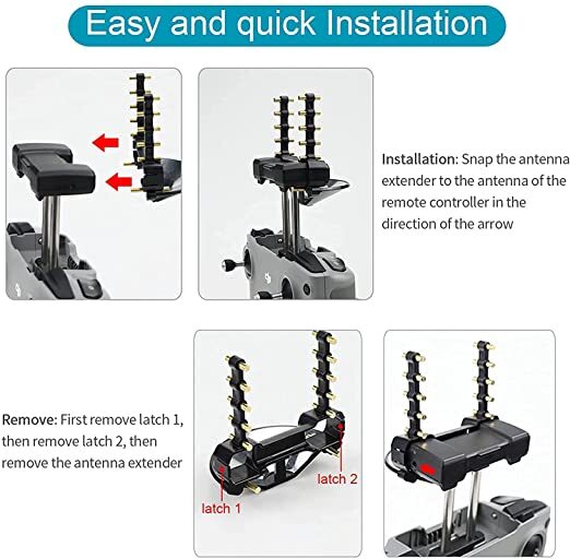 2 In 1 Parabolic Yagi Antenna For Remote Controller Antenna Range Extender - Color: Black