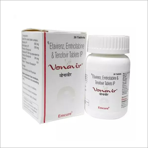 Efavirenz Emtricitabine And Tenofovir Tablets IP - 30 Tablets, Composition: Efavirenz, Emtricitabine, Tenofovir - Physical Form: Tablets