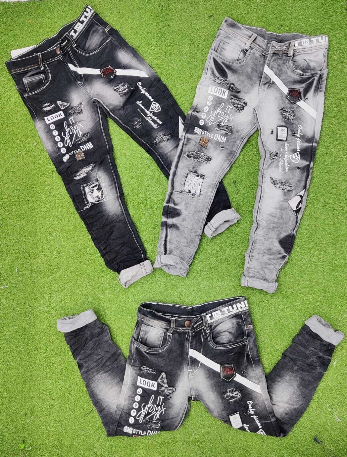 Men's Funky Jeans - Cotton Denim, Size 28x32 | Washable, Customizable Fit, Heavy Knitted Fabric For Trendy Style