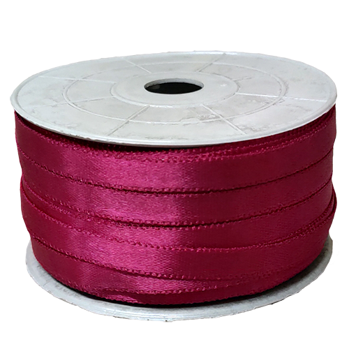 0.25 Inch Double Satin Ribbons - Reversible, Polyester Material, 7 +/- 1 Millimeter Width | Plain Pattern, 35 Rich Color Options