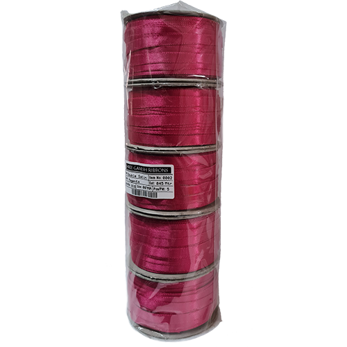 0.25 Inch Double Satin Ribbons - Reversible, Polyester Material, 7 +/- 1 Millimeter Width | Plain Pattern, 35 Rich Color Options