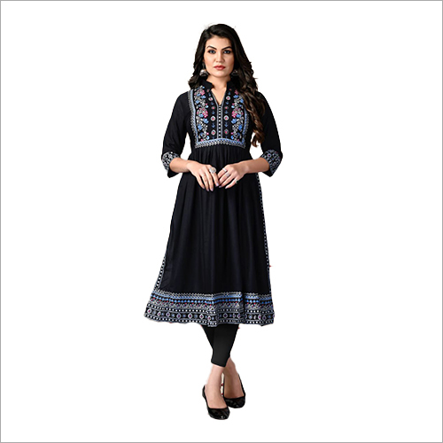 Washable Ladies Party Wear Black Kurti