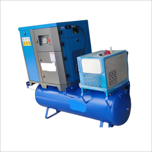 Industrial Screw Air Compressor - 10 HP, 12 Bar Discharge Pressure | 51-120 cfm Flow Rate, Versatile & Efficient with Dryer, Filter, Receiver Accessories