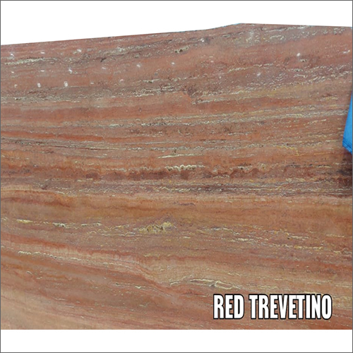 Red Trevetino Marble - Polished Slabs, Vein Cut With Straight White And Parallel Red Veins, Natural Stone Elegance
