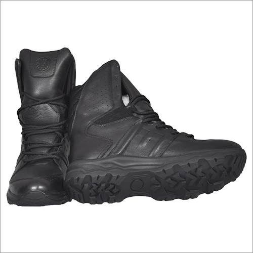 Leather Black Anti Spike Boots