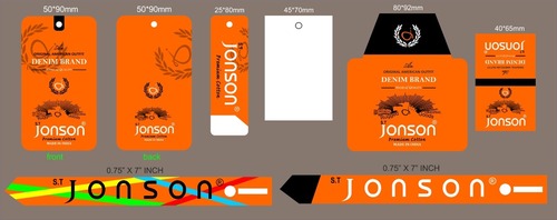 Jeans Paper Tag - Paper Material, Rectangle Shape, Orange Color | Ideal for Garment Labeling and Branding Solutions