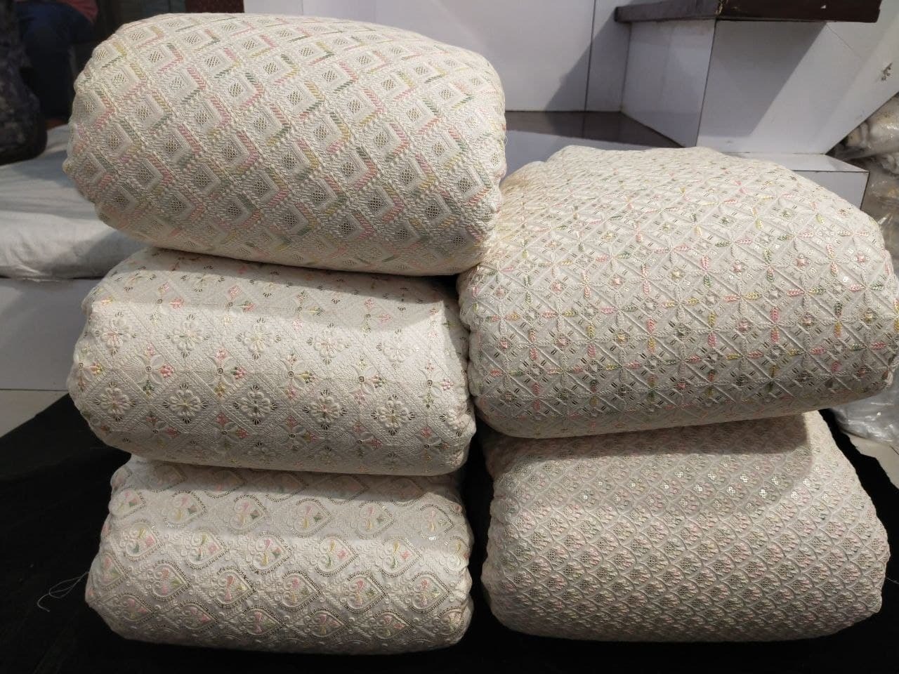 Multy Colour Embroidered Fabric