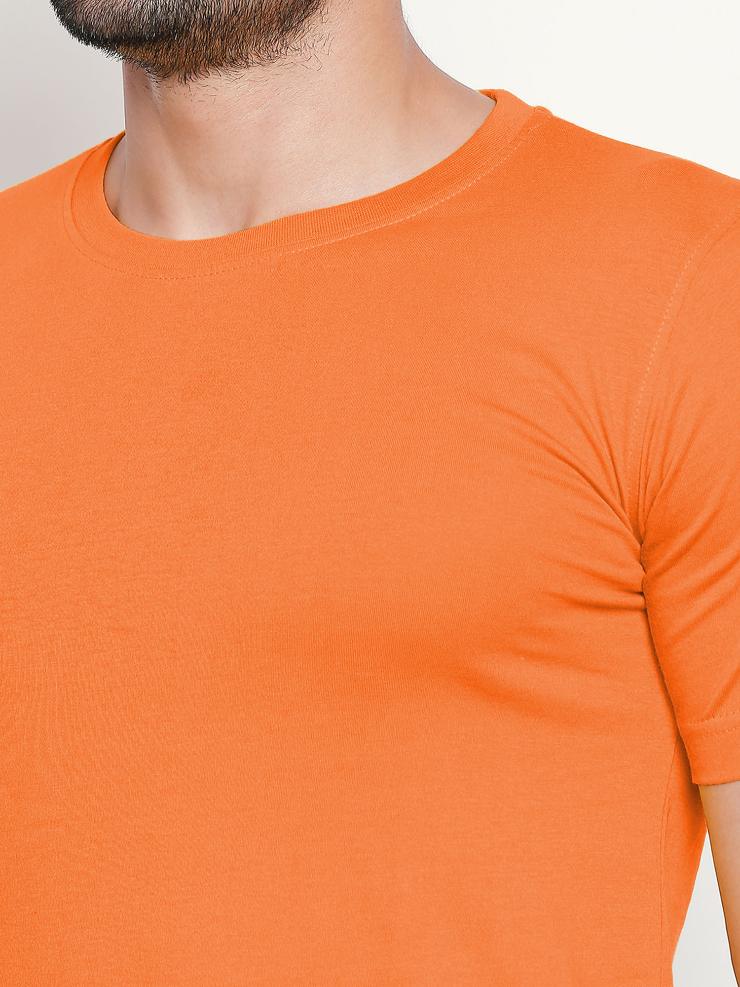 Cotton Men Tshirt 160gsm - Soft Cotton Fabric, Yellow Color, O-neck Collar, Short Sleeves, Plain Pattern - Suitable For All Seasons And Occasions