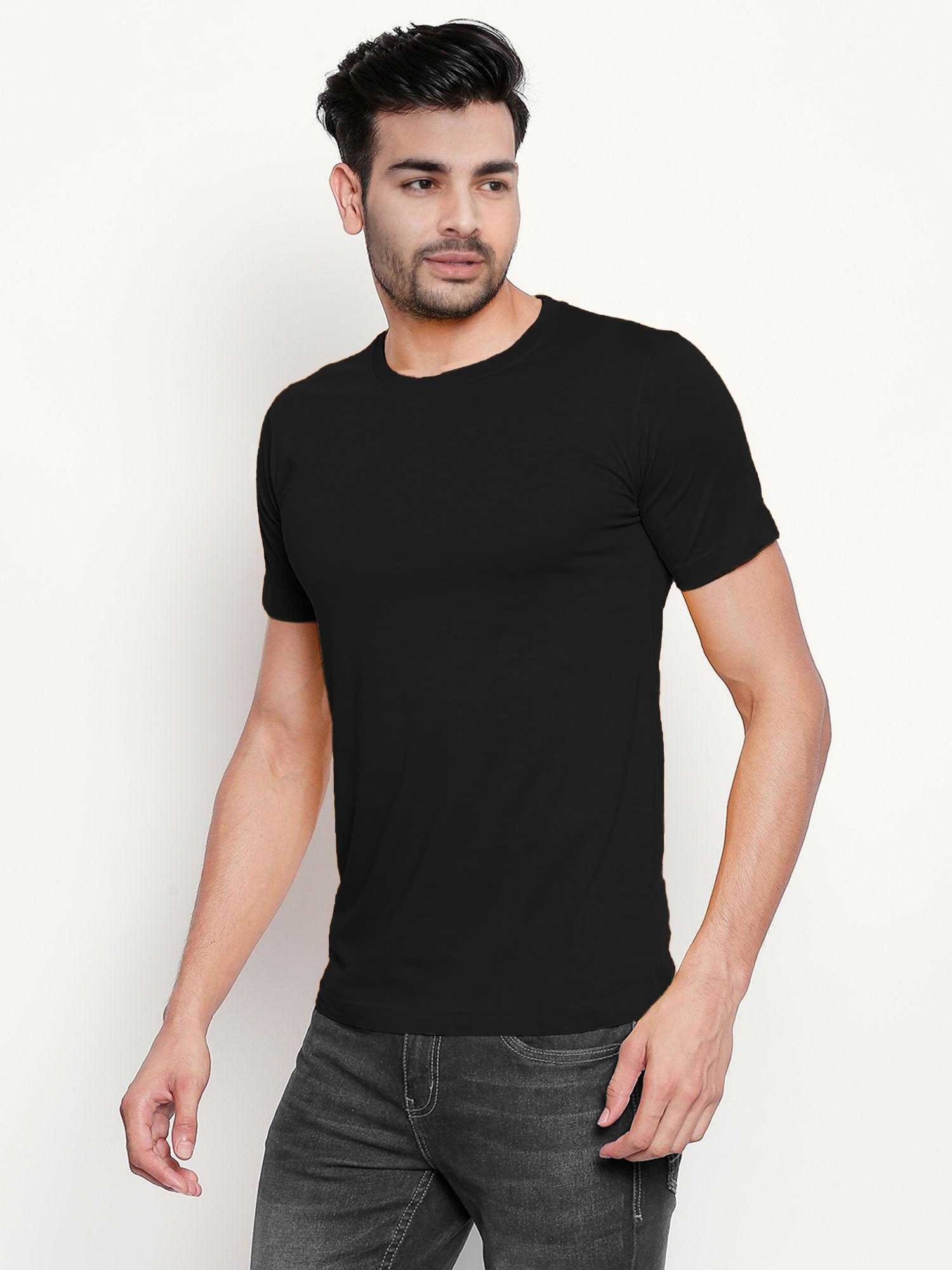 Cotton Men Tshirt 160gsm - Soft Cotton Fabric, Yellow Color, O-neck Collar, Short Sleeves, Plain Pattern - Suitable For All Seasons And Occasions