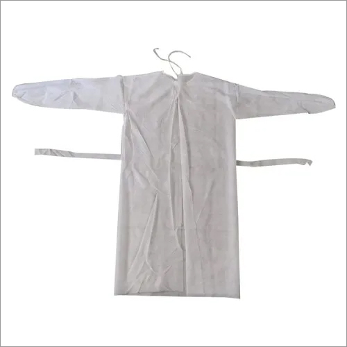 Disposable Surgical Gown - Made from Quality Material, Large Size, Plain White, Long Sleeves with Elastic Cuffs for Secure Fit