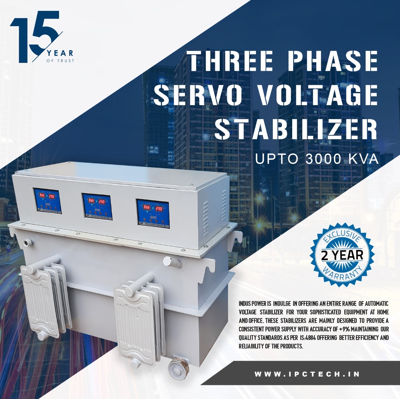 150 Kva Three Phase Servo Voltage Stabilizer