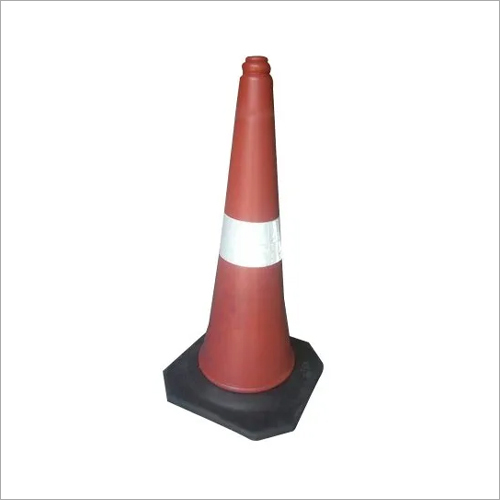 Rubber Base Traffic Cone - PVC and Rubber, 36 Inches Height, Vibrant Red and White | Manual Usage, Ideal for Road Safety, Traffic Control, Parking