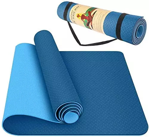 Yoga Mat - Tpe 183cm X 61cm X 6mm , Purple Ideal For Yoga, Pilates And Fitness Exercises, Eco-friendly And Foldable Design