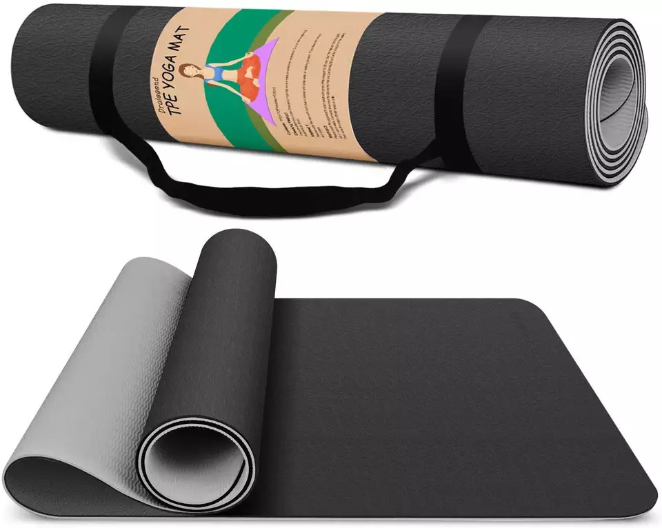 Yoga Mat - Tpe 183cm X 61cm X 6mm , Purple Ideal For Yoga, Pilates And Fitness Exercises, Eco-friendly And Foldable Design