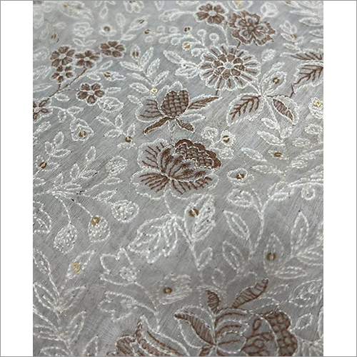 वॉशेबल एम्ब्रॉयडरी चंदेरी फ़ैब्रिक