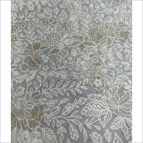 वॉशेबल एम्ब्रॉयडरी कॉटन नेट फ़ैब्रिक