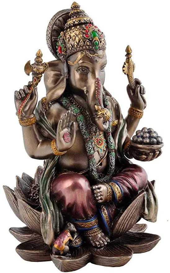 Ganesh Showpiece - Resin Metallic Brown | Handcrafted Elegance For Diwali Weddings Anniversaries And Festivals