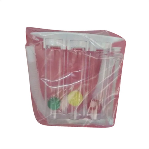 Three Ball Type White Spirometer - ABS Chamber with PE Ball & Mouthpiece, EVA Tubing , White Color, Hospital Equipment Type, 3cm Ball Diameter