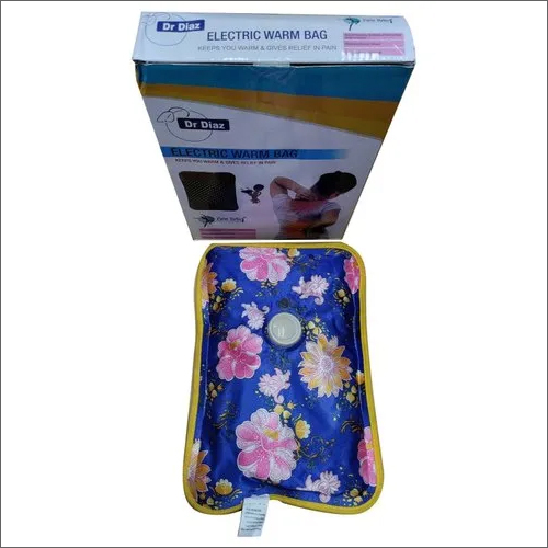 Printed Electric Warm Bag - Rectangular, Blue With Printed Pattern | Automatic, Portable, Ideal For Home And Hospital Use
