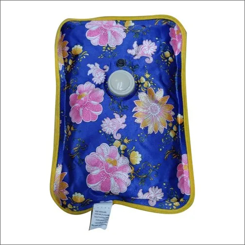 Printed Electric Warm Bag - Rectangular, Blue With Printed Pattern | Automatic, Portable, Ideal For Home And Hospital Use