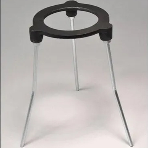 Lab Tripod Stand - Metal | Black-Silver Finish, Ideal for Laboratories in Schools, Colleges, Hospitals & Industries