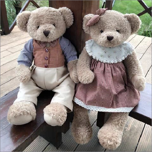 Bride Couple Teddy Bear Toys - Color: Brown
