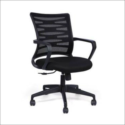 Eco-friendly Zig Zag Mid Back Black Chair