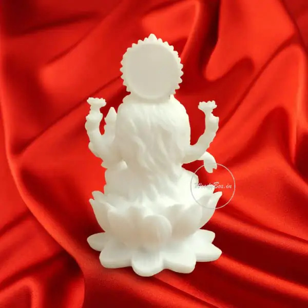 White Cold Cast Resin Laxmi Maa Statue