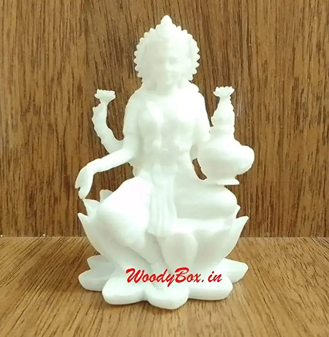 White Cold Cast Resin Laxmi Maa Statue