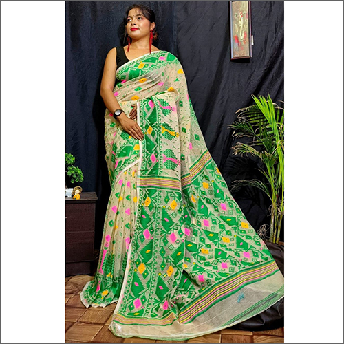 Multicolor Designer Jamdani Silk Cotton Saree