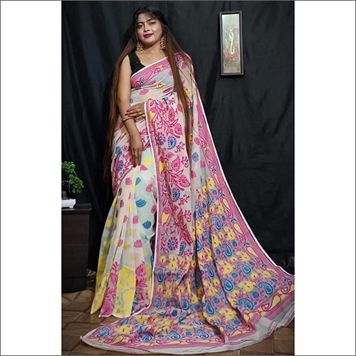 Multicolor Modern Dhakai Jamdani Saree