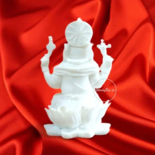 Ganesha Cold Cast Resin Showpiece - Resin Material, White Color | Elegant Home Dã©cor For Diwali Pooja, Weddings, Anniversaries, And Gifts