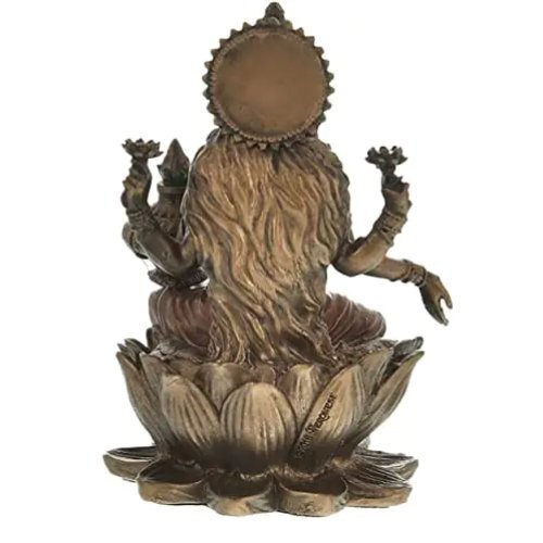 Laxmi Maa Statue - Cold Cast Resin, Handmade Design In Bronze Metallic Finish | Brings Prosperity And Happiness, Perfect Gift For Loved Ones