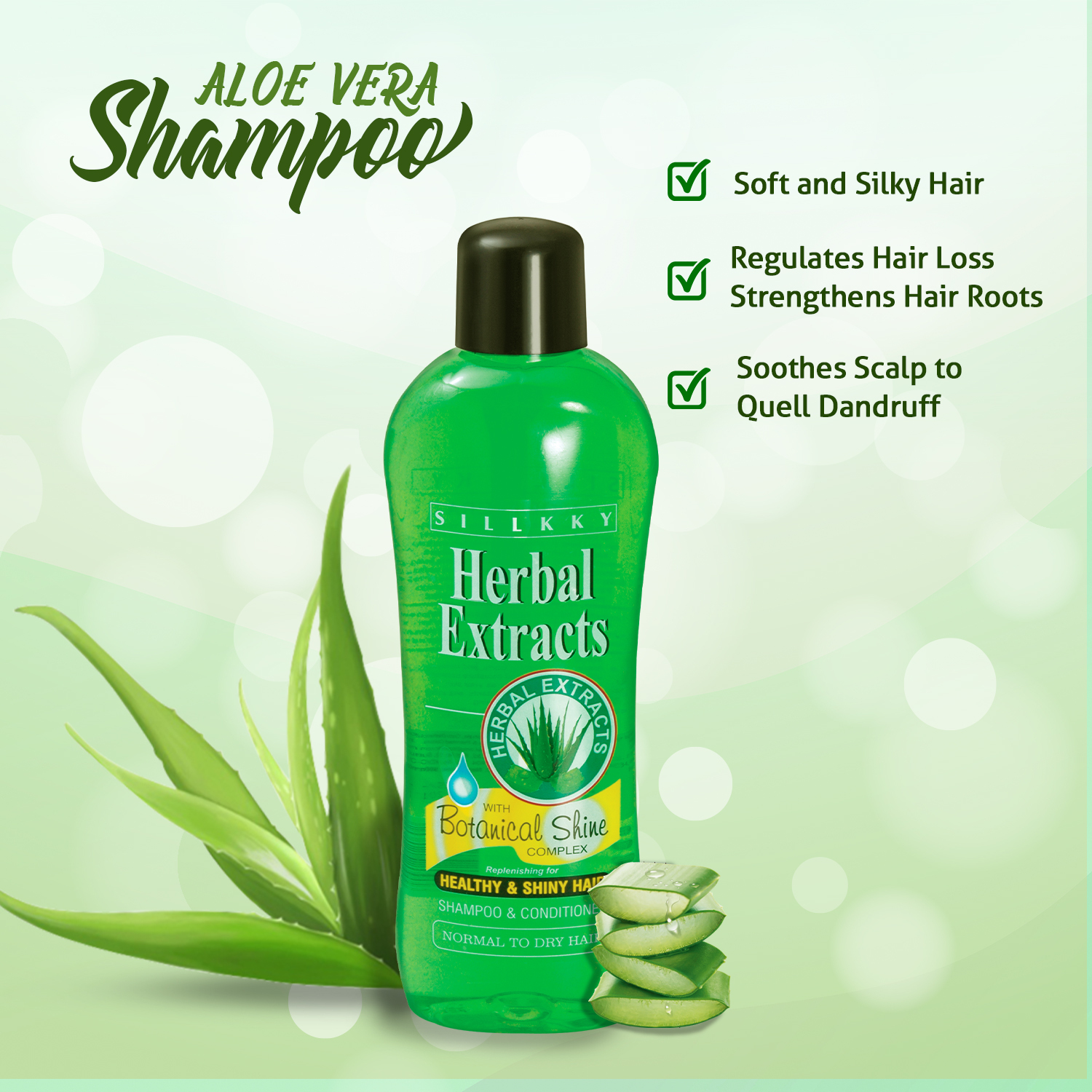 Sillkky Herbal Shampoo And Conditioner For Healthy And Shiny Hair 450ml - Gel Form, 450 Ml Size , Energizing Organic Herb Extracts, Suitable For All Hair Types