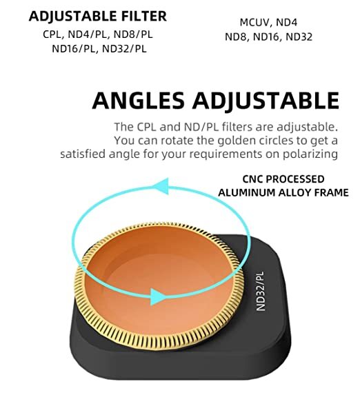 Filters 4 In 1 Set For Dji Mini 3 Pro Ndpl Filters 4/8/16/32ndpl Roatating Adjustable Filters Accessories (Filters 4 In 1(ndpl) Set)