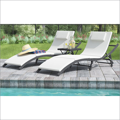 Brown Modern Wicker Pool Loung Chair