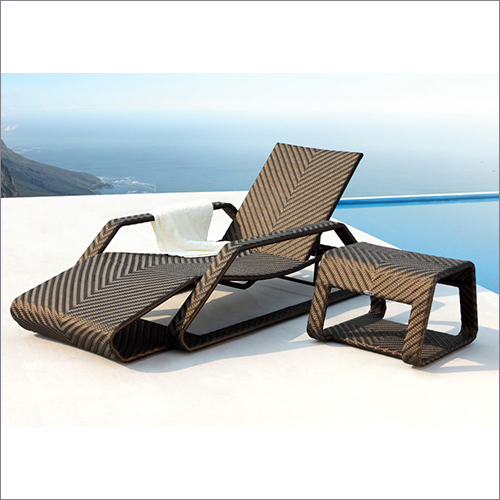 Modular Wicker Pool Side Loungers - Plastic, Various Sizes Available, Matte Black | Durable, Easy To Clean, Eco-friendly Outdoor Furniture