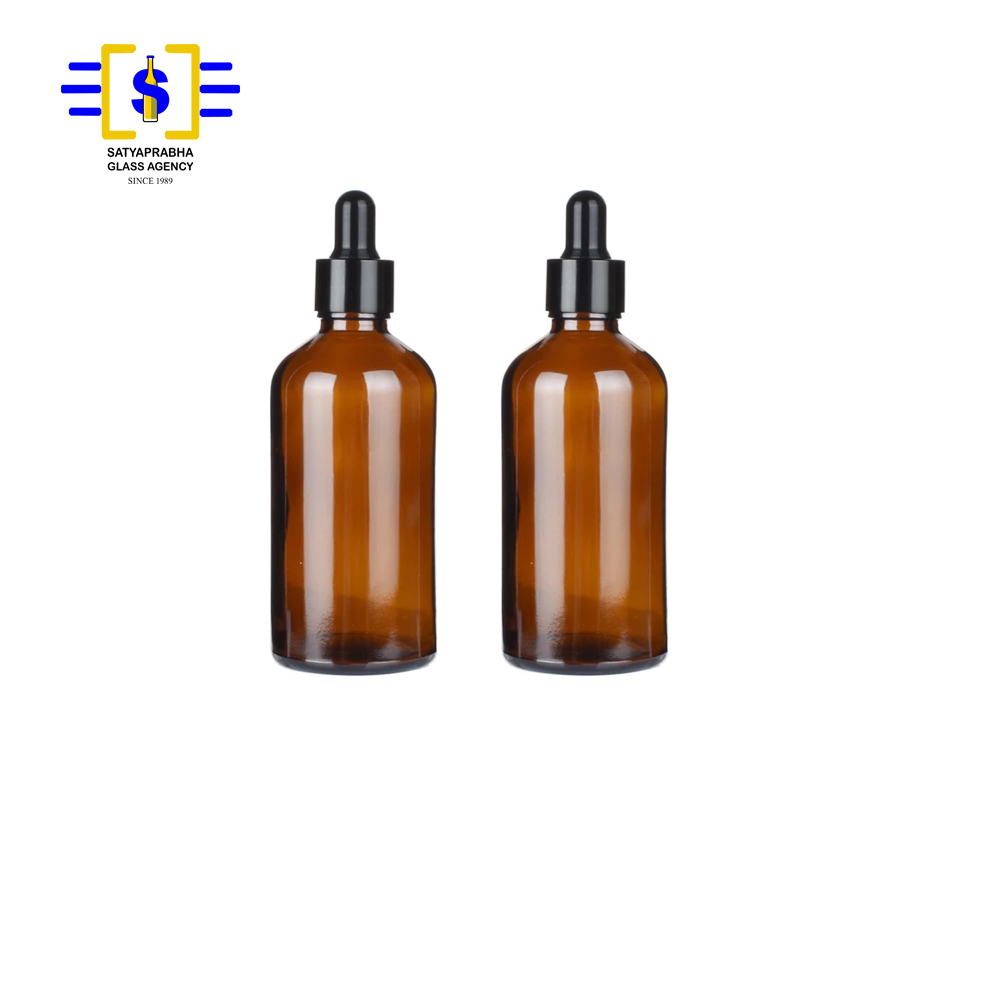Marasca Glass Bottle - 100 Ml, Square Shape With Long Neck | Durable Thick Glass, Translucent Design, Air Tight Lid, Non-toxic Storage