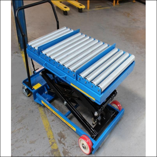 Easy To Operate 2 Wheeler Scissor Lift Table Die Loader Scissor Trolley Vetnary Or Scissor Trolley