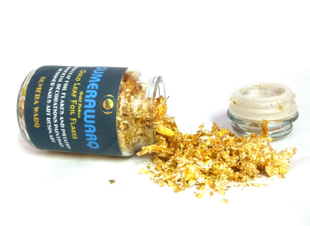 Gold Flakes Glitter - Premium Quality Material | Shimmering Golden Color With Iridescent Sparkles