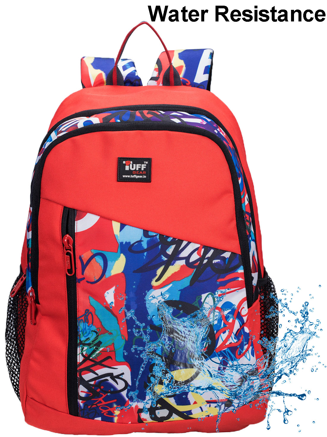 Holland 27l Pu-coated Polyester Backpack - 17.25x13x7 Inches, Red/navy/black Colors, Moisture Proof, Padded Straps