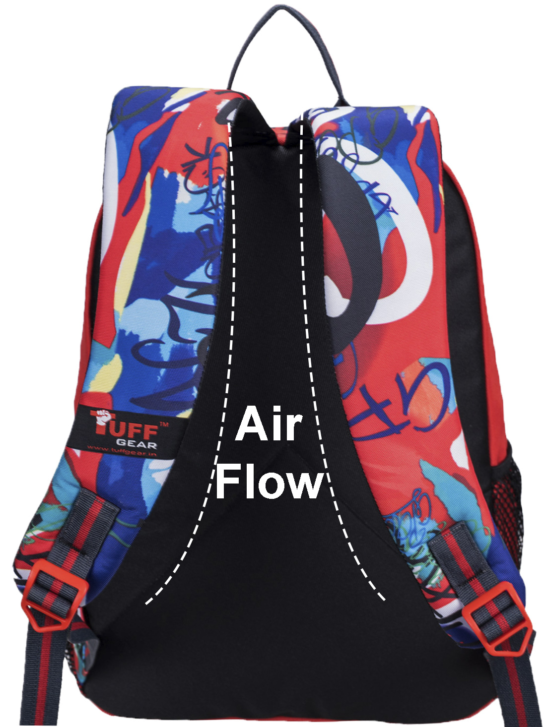 Holland 27l Pu-coated Polyester Backpack - 17.25x13x7 Inches, Red/navy/black Colors, Moisture Proof, Padded Straps