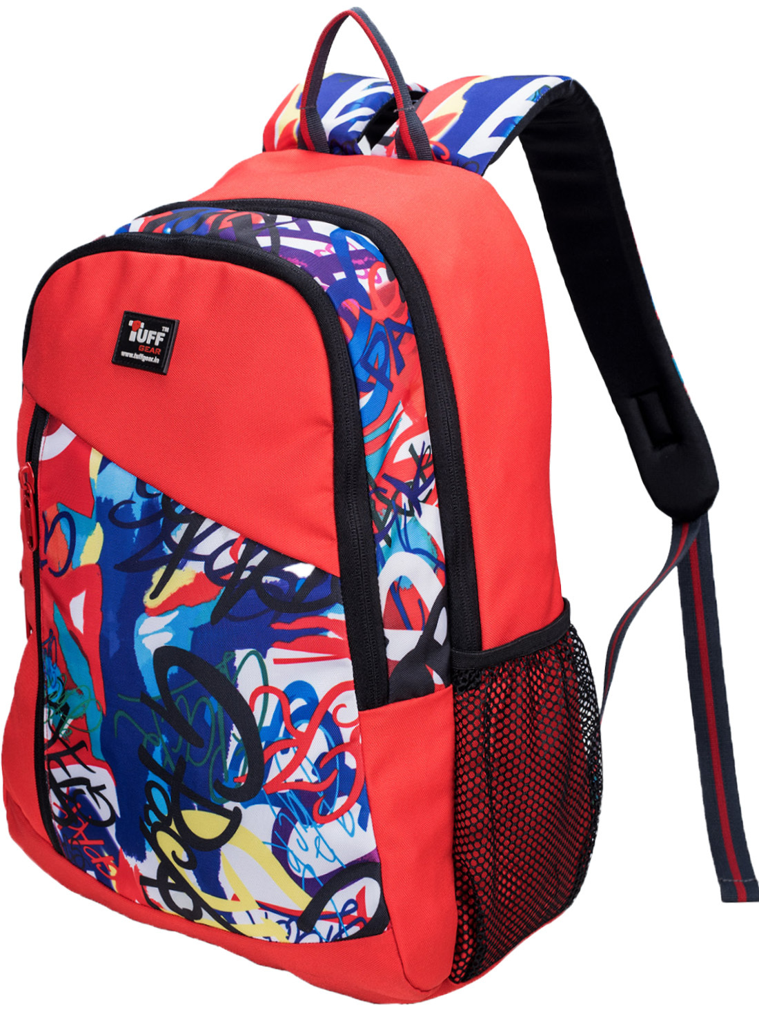 Holland 27l Pu-coated Polyester Backpack - 17.25x13x7 Inches, Red/navy/black Colors, Moisture Proof, Padded Straps