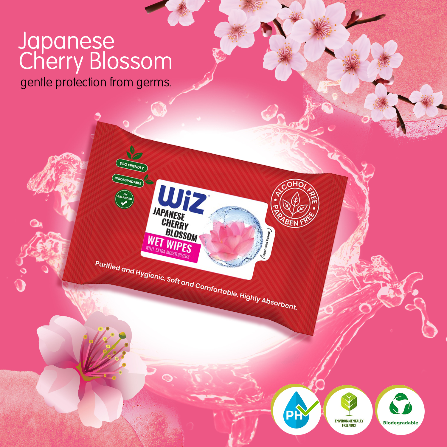 Wiz Refreshing Wet Wipes With Extra Moisturizers - 25 Pulls Pouch Age Group: Suitable For All Ages