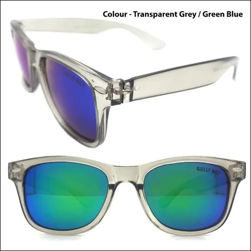 Transparent Grey/Blue Unisex Wayfarer Sunglasses