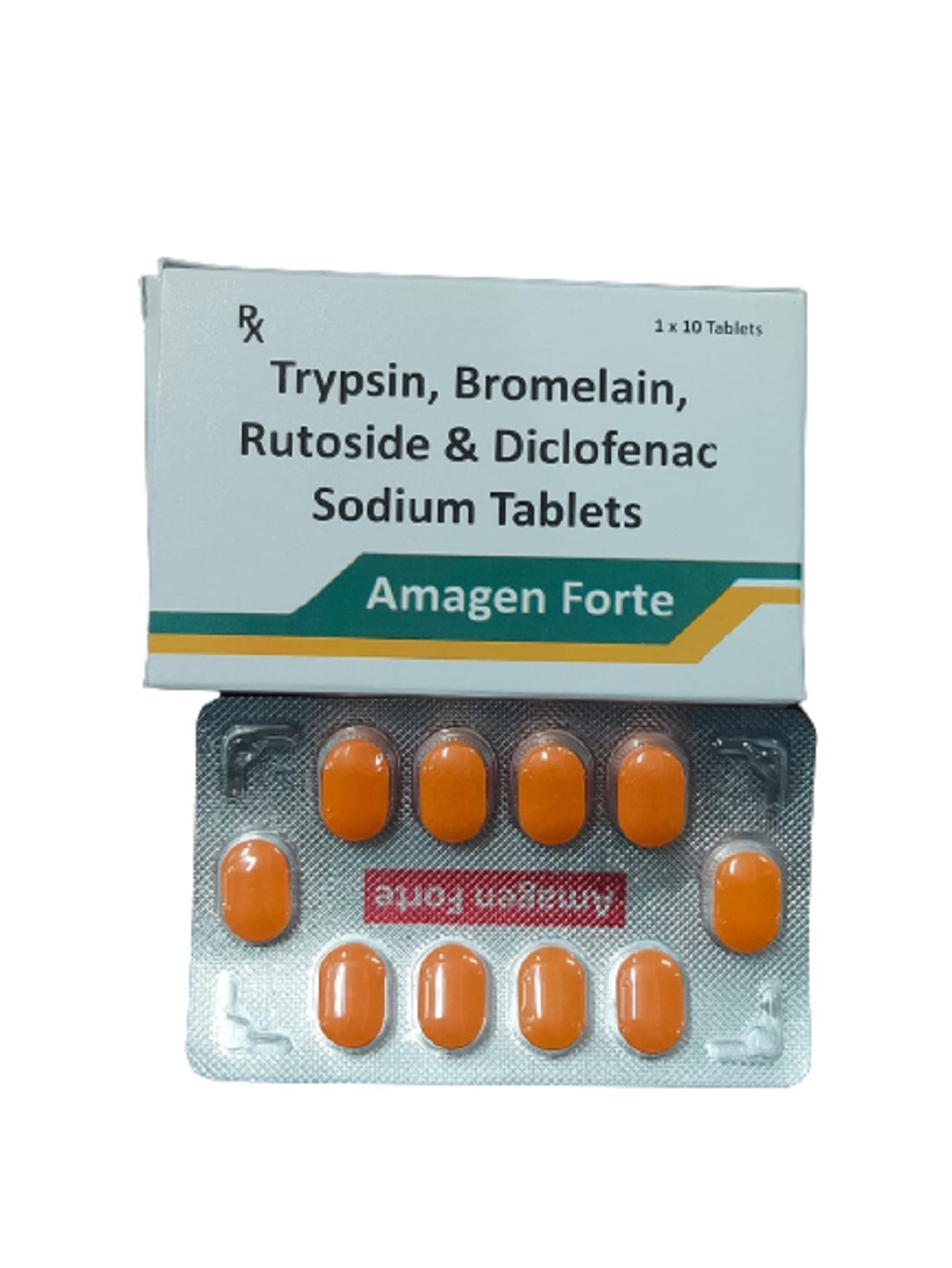 Trypsin + Bromelain + Rutoside + Diclofenac Sodium - 48 Mg, 90 Mg, 100 Mg & 50 Mg Tablets | Pain Relief For Inflammation, Rheumatic And Degenerative Conditions, Suitable For Adults
